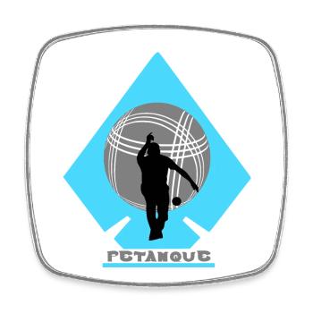 Petanque - Viereckiger Kühlschrankmagnet - Weiß - Vorne