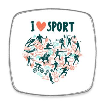 sport - Square fridge magnet - white - Front