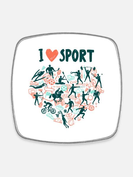 sport - Magnet carré - blanc