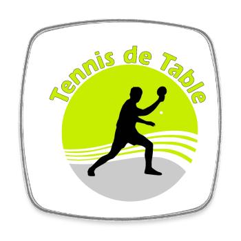 Tennis de table - Magnet carré - blanc - Devant