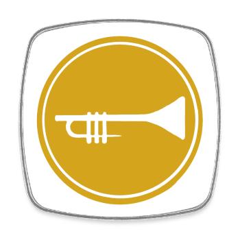 Trumpet - Square fridge magnet - white - Front