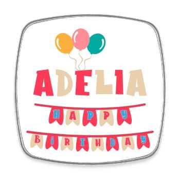 Adelia t-shirt anniversaire t-shirt - Magnet carré - blanc - Devant