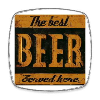 Best Beer - Viereckiger Kühlschrankmagnet - Weiß - Vorne