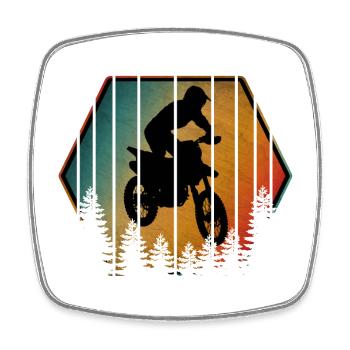 VINTAGE MOTOCROSS - Viereckiger Kühlschrankmagnet - Weiß - Vorne