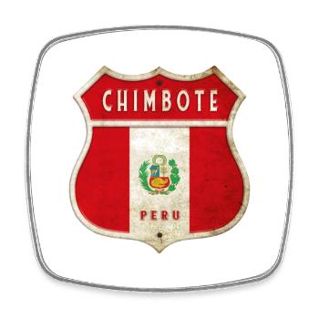 Chimbote Peru coat of arms flag design - Square fridge magnet - white - Front