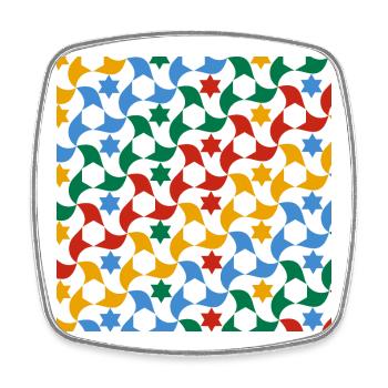 Tuiles andalouses 12 (Alhambra, Grenade) - Magnet carré - blanc - Devant