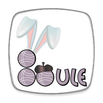 Happy Easter - BALL - Pétanque - Square fridge magnet - white - Front