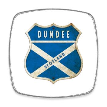 Dundee Schottland Wappen Flaggen Design - Viereckiger Kühlschrankmagnet - Weiß - Vorne