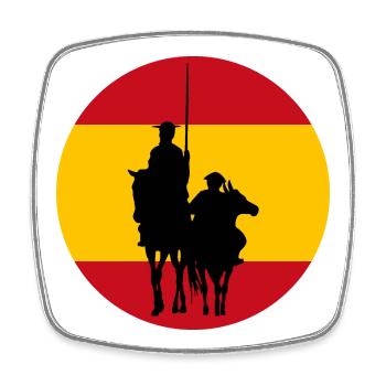 Don Quichotte 2 - Magnet carré - blanc - Devant