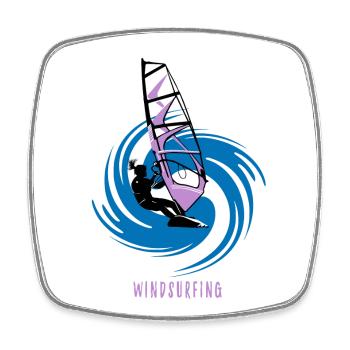 Windsurfen - Viereckiger Kühlschrankmagnet - Weiß - Vorne