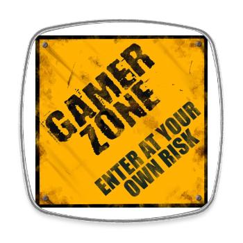 Gamer Zone rusty Sign - Viereckiger Kühlschrankmagnet - Weiß - Vorne
