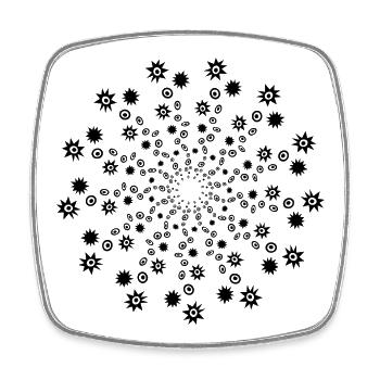 Shooting Star - Mandala - Square fridge magnet - white - Front