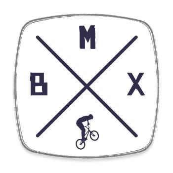 BMX Rider Stunts Cyclist Design BMX - Magnet carré - blanc - Devant