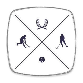 Floorball Hockey Floorballer Innebandy Unihockey - Magnet carré - blanc - Devant