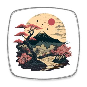 Asian Landscape - Square fridge magnet - white - Front