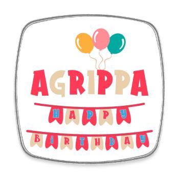 Agrippa t-shirt joyeux anniversaire joyeux anniversaire - Magnet carré - blanc - Devant