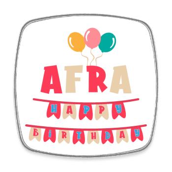 T-shirt Afra joyeux anniversaire joyeux anniversaire - Magnet carré - blanc - Devant
