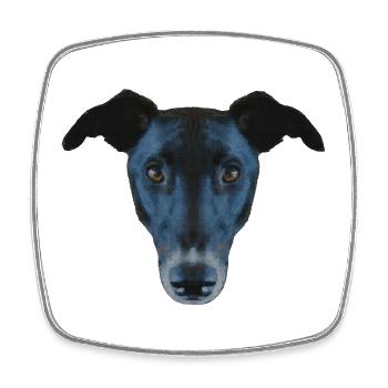 hunde tees unisex, hundegesicht dunkel - Viereckiger Kühlschrankmagnet - Weiß - Vorne