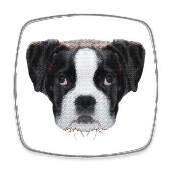 schöne hündchen, Boxerbaby - Viereckiger Kühlschrankmagnet - Weiß - Vorne