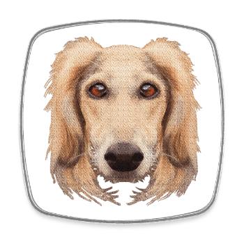 schöne hündchen prints, saluki - Viereckiger Kühlschrankmagnet - Weiß - Vorne