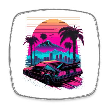 80s Video Game - Square fridge magnet - white - Front