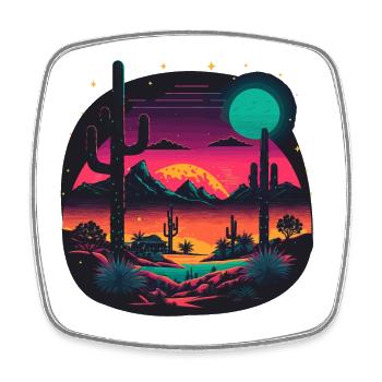 Neon Desert - Square fridge magnet - white - Front