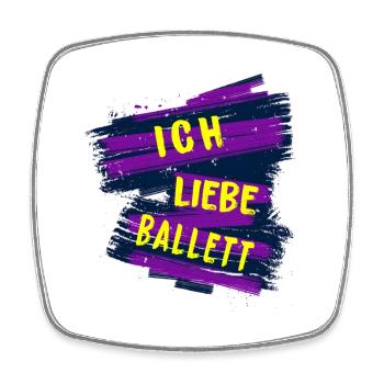 Ich liebe Ballett - Viereckiger Kühlschrankmagnet - Weiß - Vorne