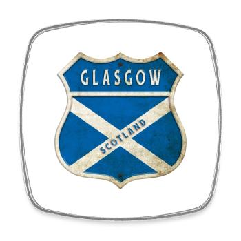 Design du drapeau de Glasgow, Écosse - Magnet carré - blanc - Devant
