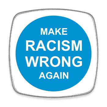 make racism wrong again - Square fridge magnet - white - Front