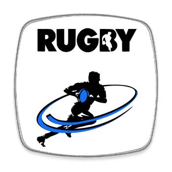 Rugby - Viereckiger Kühlschrankmagnet - Weiß - Vorne