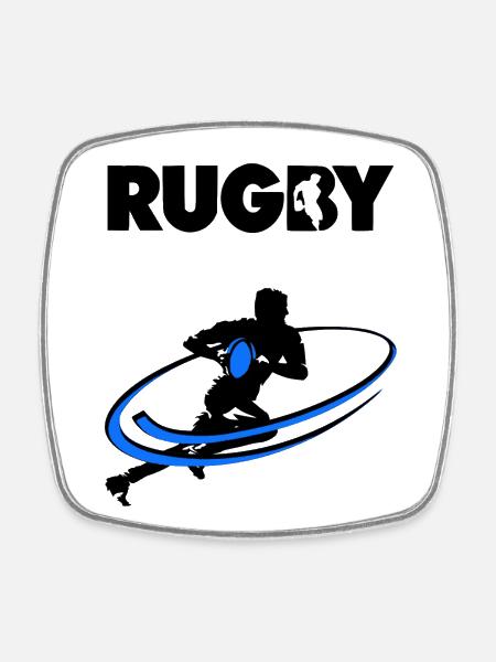 Rugby - Magnet carré - blanc
