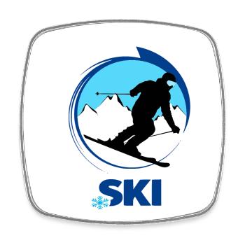 Ski - Square fridge magnet - white - Front