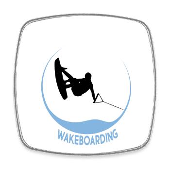 wakeboarding - Square fridge magnet - white - Front