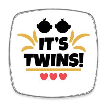 Heart Family Pregnant Pregnancy Statement - Square fridge magnet - white - Front