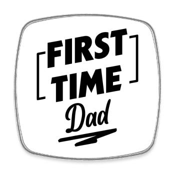 Parents Papa Femme enceinte Déclaration de bonheur familial - Magnet carré - blanc - Devant