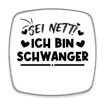 Schwanger Statement Herz Schwangerschaft Mutter - Viereckiger Kühlschrankmagnet - Weiß - Vorne