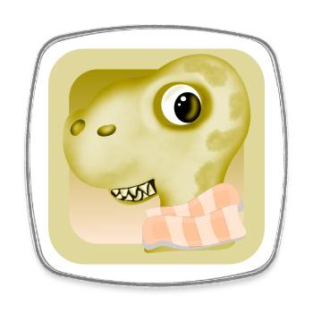 Dinosaur fever sore throat WINTER COLD - Square fridge magnet - white - Front