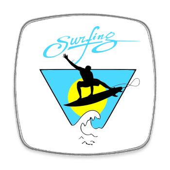 Surfen - Viereckiger Kühlschrankmagnet - Weiß - Vorne