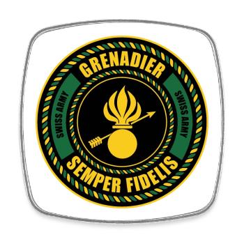 Grenadier - Viereckiger Kühlschrankmagnet - Weiß - Vorne