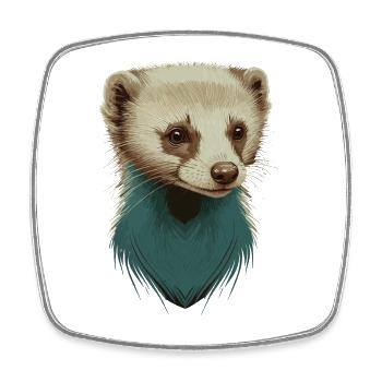 Mignon furet - Magnet carré - blanc - Devant