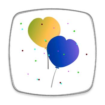 Ballons, Luftballonherzen - Viereckiger Kühlschrankmagnet - Weiß - Vorne