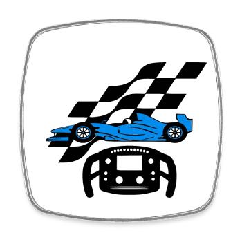 Formule un - Magnet carré - blanc - Devant