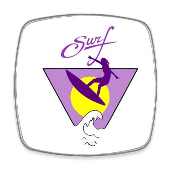 Surfen - Viereckiger Kühlschrankmagnet - Weiß - Vorne