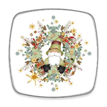 cute elf in the context of Christmas - Square fridge magnet - white - Front
