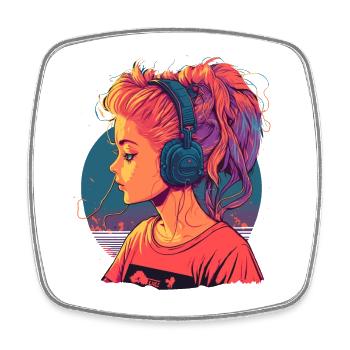 Beautiful Anime Girl - Square fridge magnet - white - Front