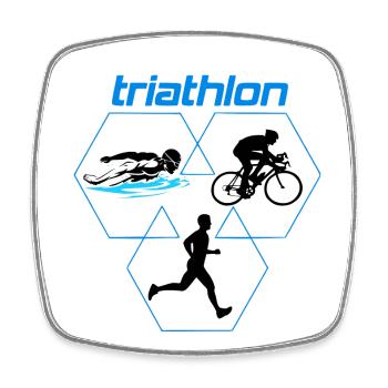 Triathlon - Viereckiger Kühlschrankmagnet - Weiß - Vorne