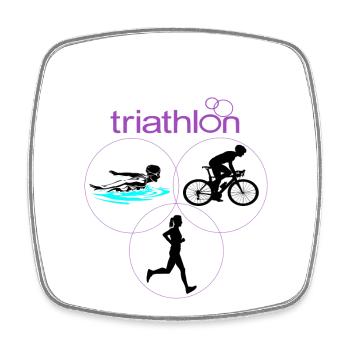 Triathlon - Viereckiger Kühlschrankmagnet - Weiß - Vorne