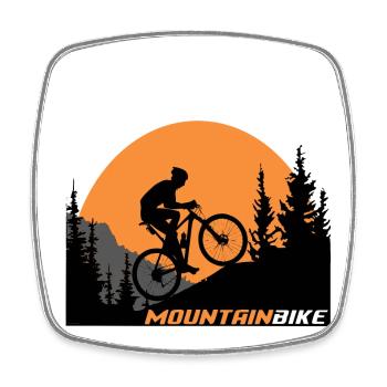 Mountain bike - Square fridge magnet - white - Front