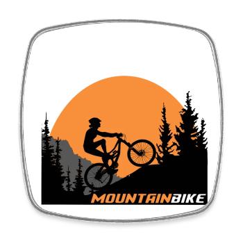 Moutain bike - Magnet carré - blanc - Devant
