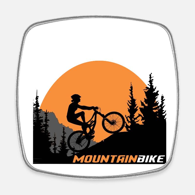 Moutain bike - Magnet carré - blanc